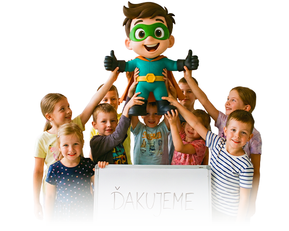 Olejko medzi deťmi s poďakovaním partnerom